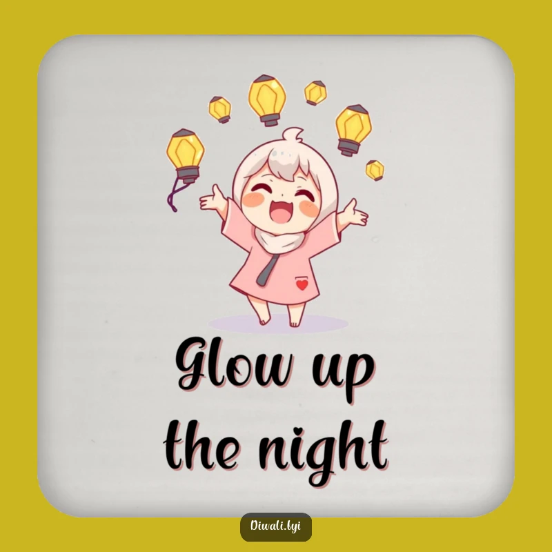 Funny Juggling Lamps Coaster: Protect Surfaces with this Glowing Character's Art