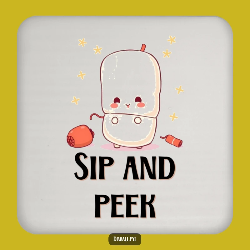 Funny Peeking Firecracker Coaster - Protect Surfaces with Fun, Gift