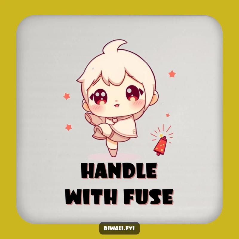 Funny Firecracker Kick Coaster - Playful Character Design, Perfect Humorous Gift!