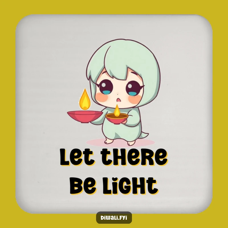 Funny Surprised Diya Coaster: Protect Surfaces with Surprise, Gift