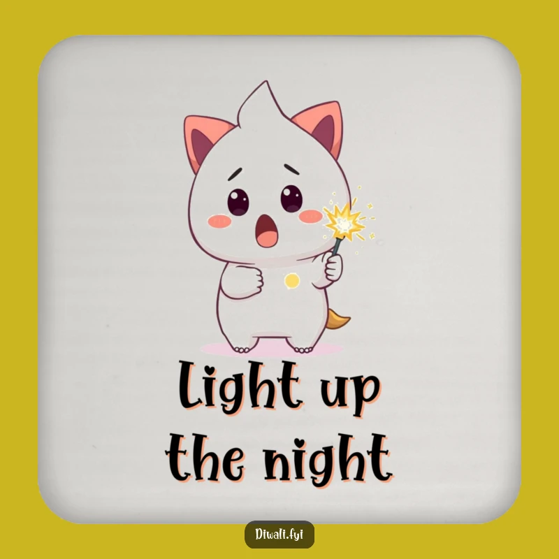 Funny Surprised Sparkler Drink Coaster: Protect Surfaces with Hilarious, Unexpected Style!