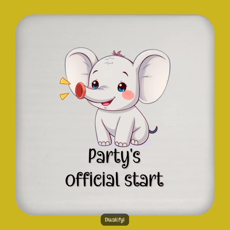 Funny Trumpeting Elephant Coaster: Protect Surfaces with Joyful Art