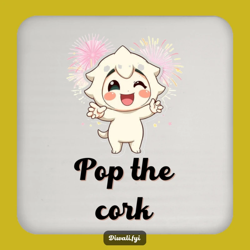 Funny Fireworks Pose Coaster: Protect Surfaces with Celebration Gift