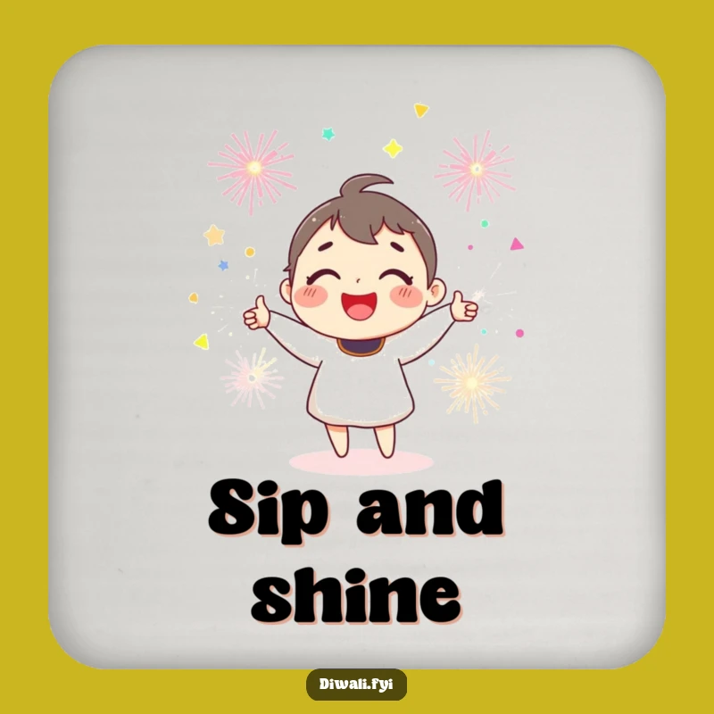 Funny Joyful Sparkler Drink Coaster - Juggling Protection - Gift