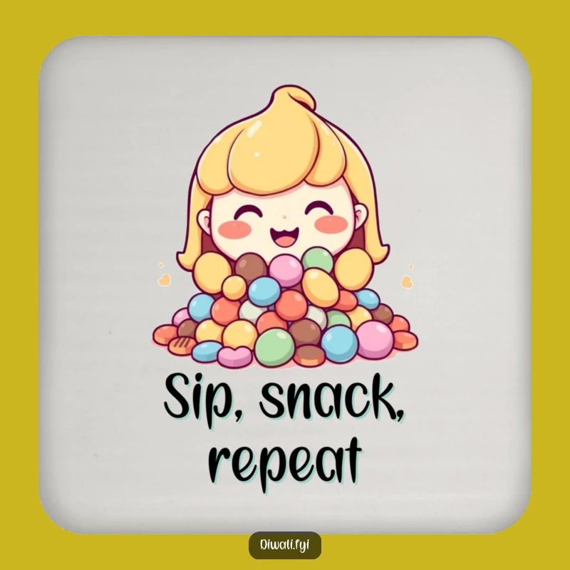Funny Sweets Character Coaster Set: Protect Surfaces with Sweet Grins Gift