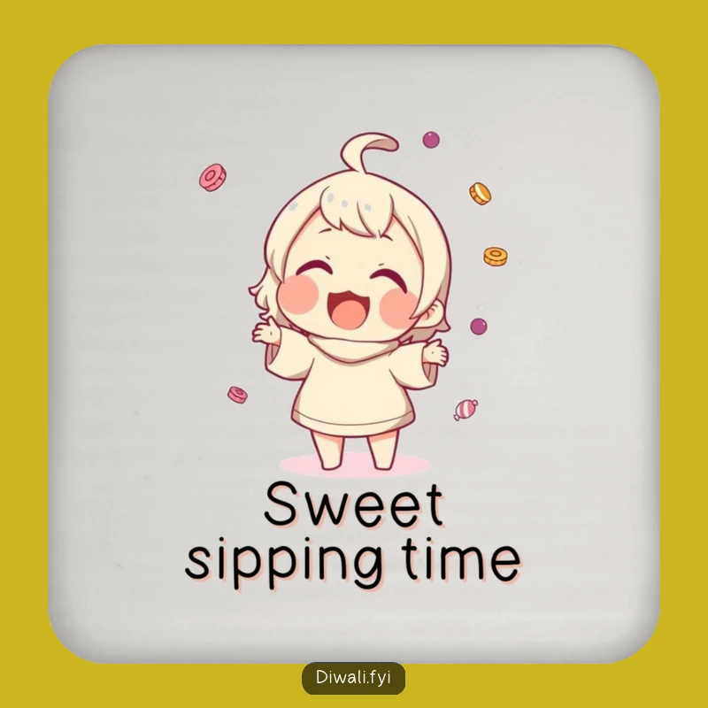 Funny Sweet Toss Coaster - Cheerful Character Design, Perfect Humorous Gift!