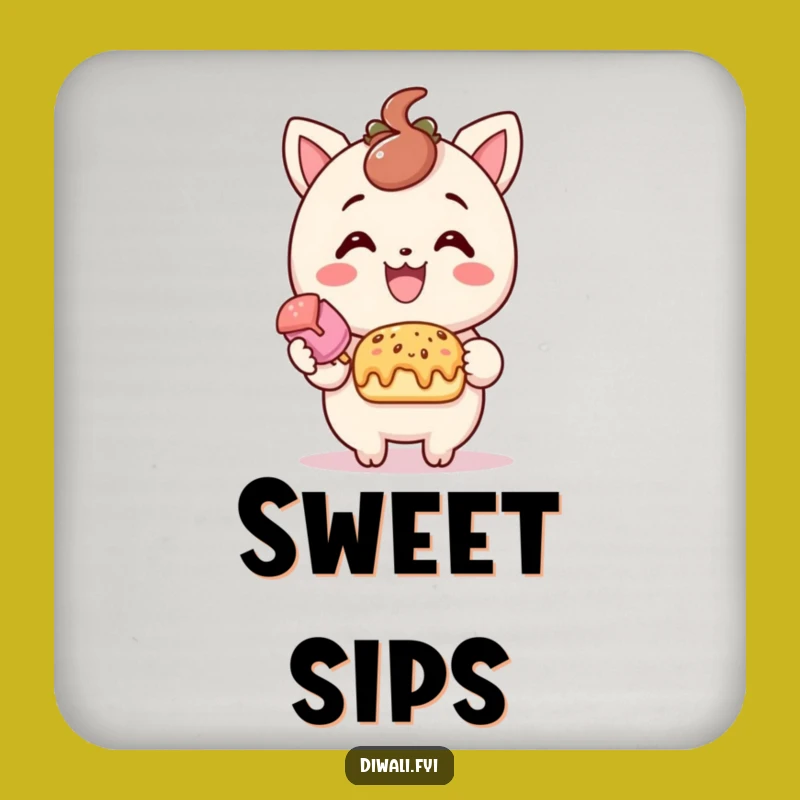 Funny Treat Offering Coaster Set - Delightful Smile Coasters for Sweet Homes