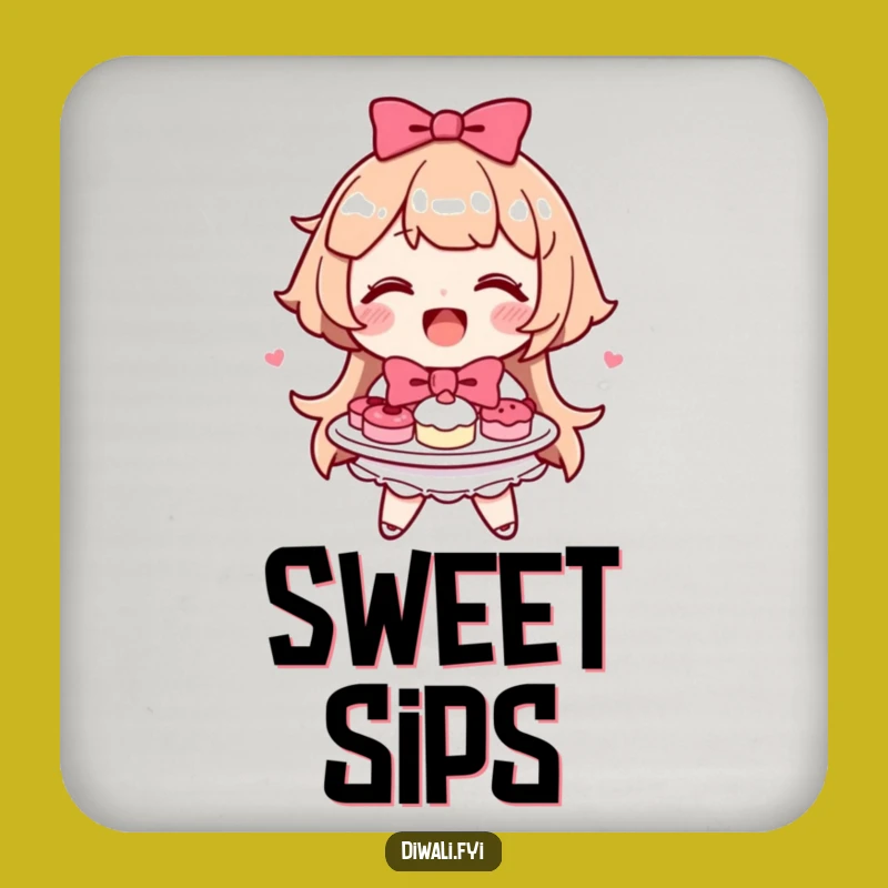 Funny Happy Sweets Drink Coaster - Sweet Protection - Gift
