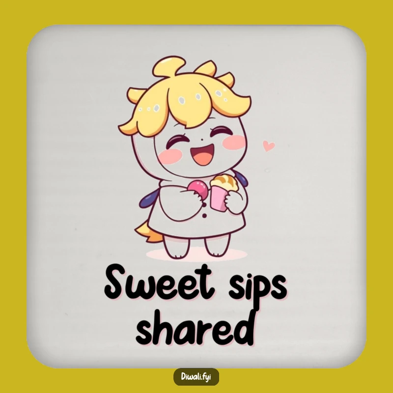 Funny Sharing Sweet Treat Coaster - Protect Surfaces with Kindness