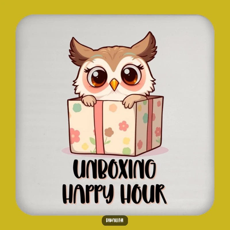 Funny Owl Coaster Set: Gift Surprise, Protects Surfaces Humorously