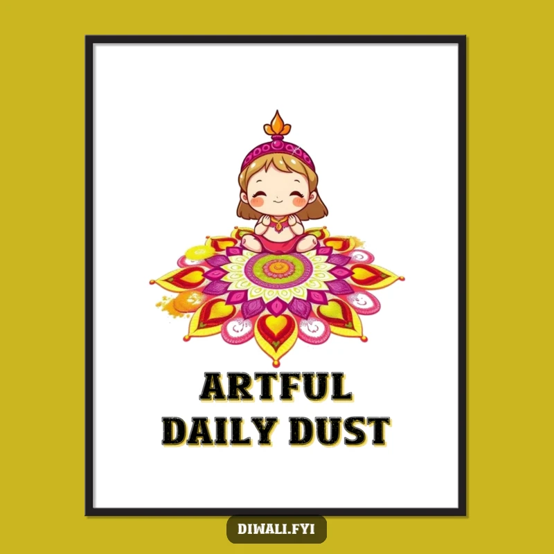 Funny Rangoli Art Poster: Bring Vibrant Colors to Your Walls!