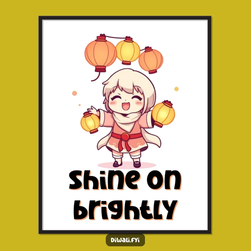 Funny Delighted Lantern Juggler Poster - Enchanting Wall Art