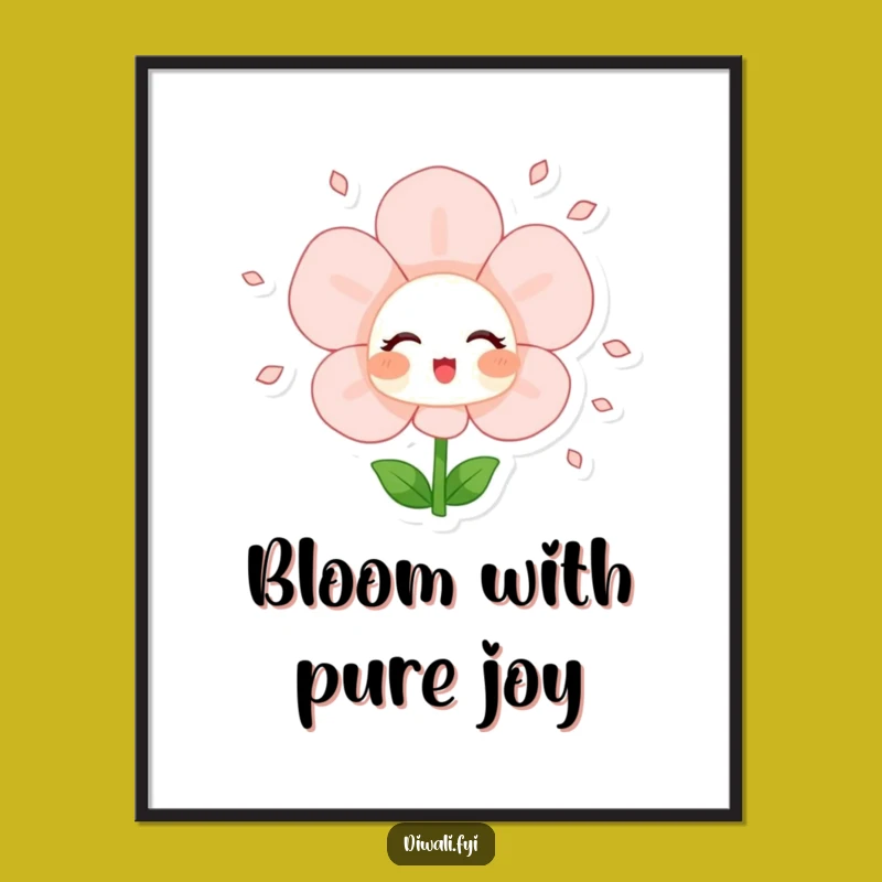 Funny Flower Bloom Poster: Blushing Petal Shower Art, Beautiful Funny Gift Decor