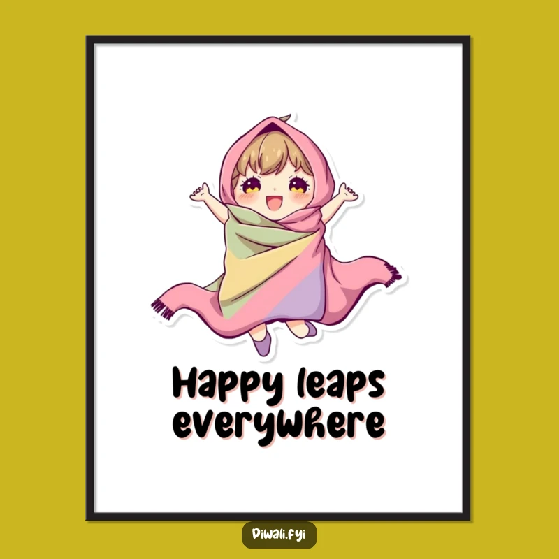 Funny Jumping Character Poster: Energetic Art, Hilarious Fabric Pose, Perfect Funny Gift!