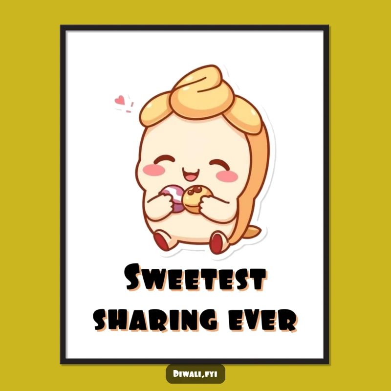 Funny Pastry Pal Poster: Giggling Sweet Treat Buddy Art, Charming Funny Gift Decor