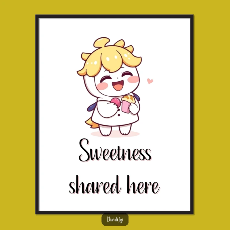 Funny Sharing Sweet Treat Poster - Art of Kindness & Laughter