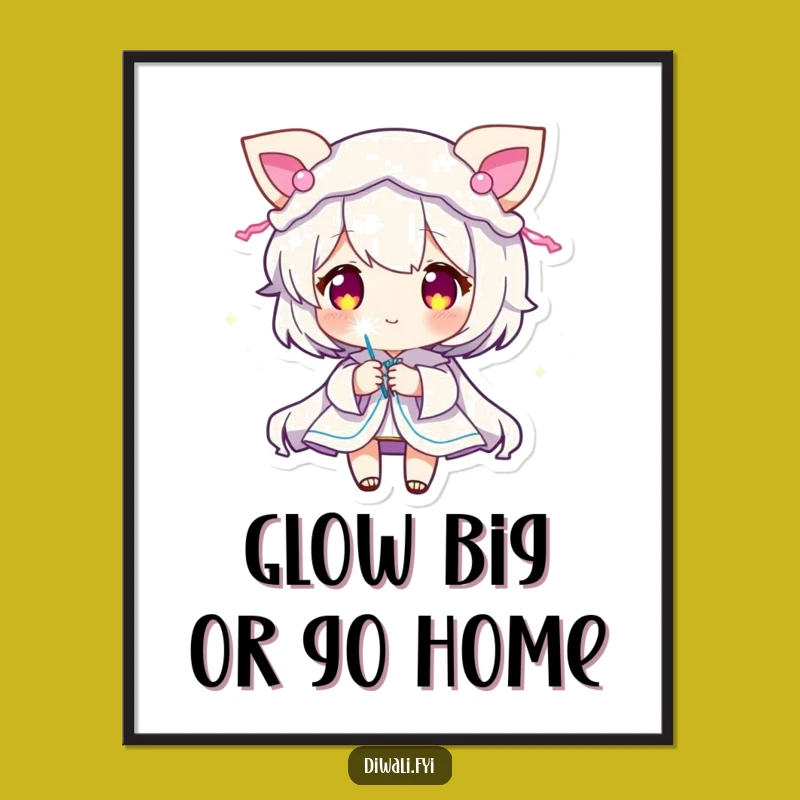 Funny Sparkler Character Poster: Glowing Art, Perfect Festive Gift