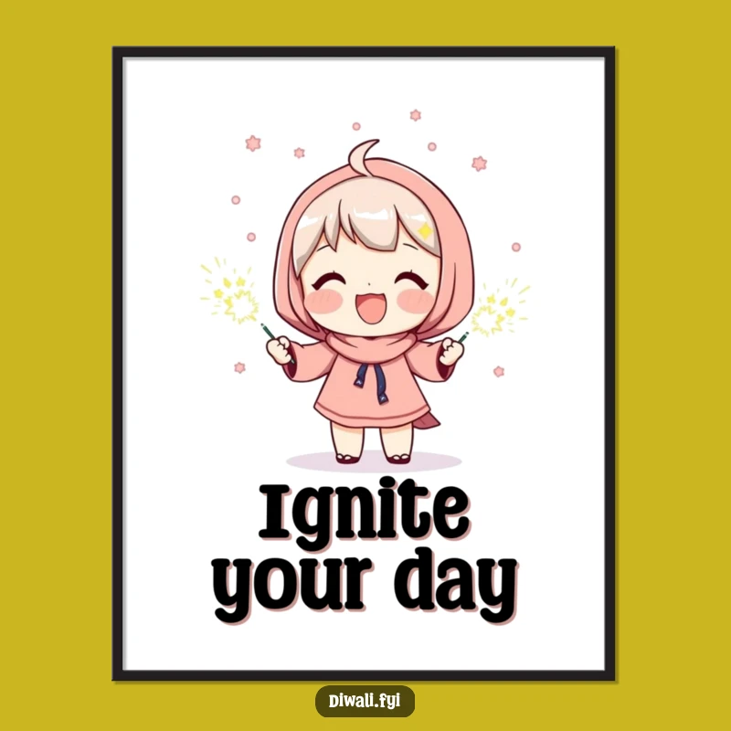 Funny Sparkler Beam Poster: Joyful Wall Art for a Bright and Happy Atmosphere