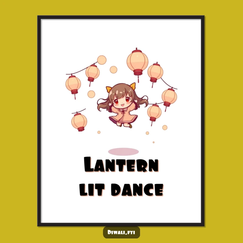 Funny Lantern Poster: Joyful Dancer, Enchanting Art, Fantastic Funny Gift!
