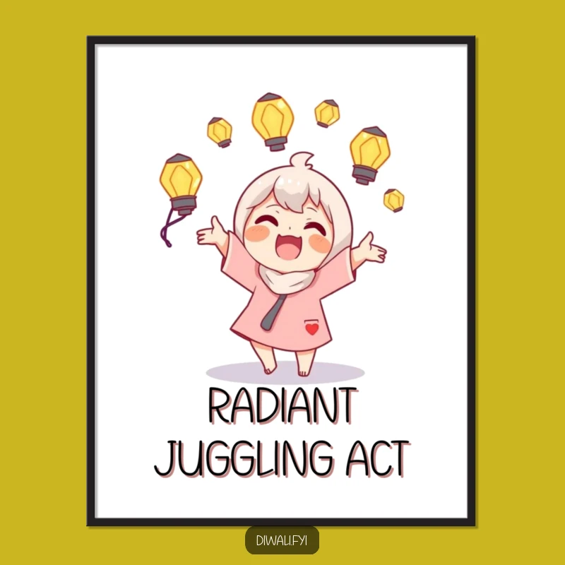 Funny Juggling Lamps Poster: Brighten Your Space with this Glowing Art Print