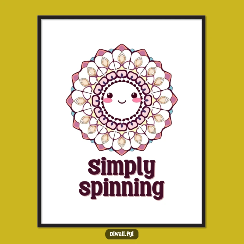 Funny Smiling Rangoli Poster: Vibrant Wall Art, Hilarious Indian Decor, Perfect Funny Gift!