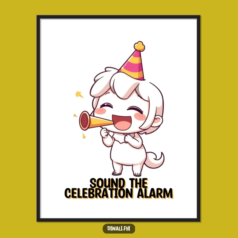 Funny Party Horn Laugh Poster: Hilarious Wall Art for a Cheerful, Festive Atmosphere