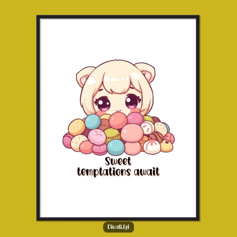 Funny Sweet Peeker Poster: Adorable Art, Perfect Treat Gift