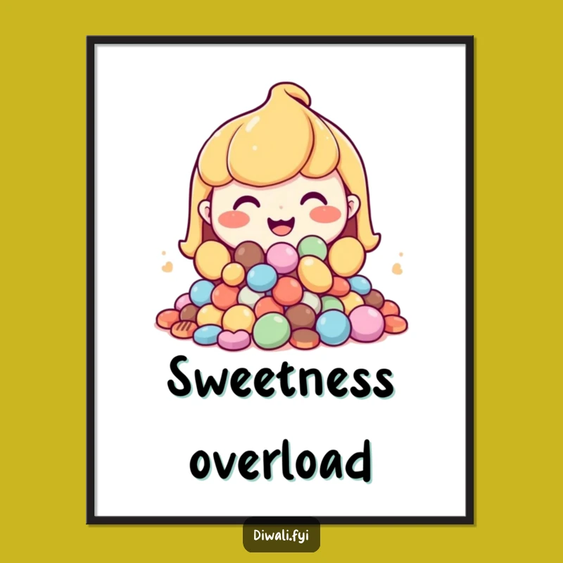 Funny Sweets Character Poster: Sweet Grins and Treats Wall Art Gift