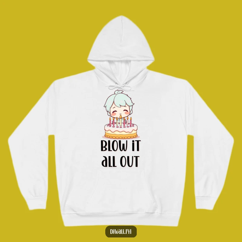 Funny Birthday Cake Hoodie - Smiling Character's Cozy Celebration Gift