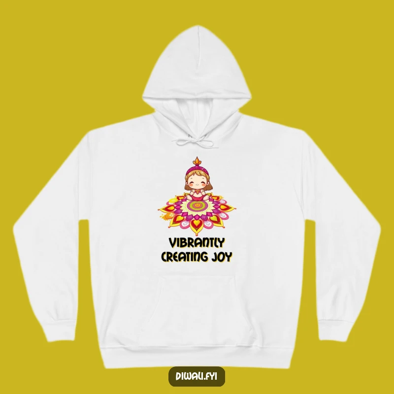 Cozy Funny Rangoli Hoodie: Wrap Yourself in Colorful Joy!