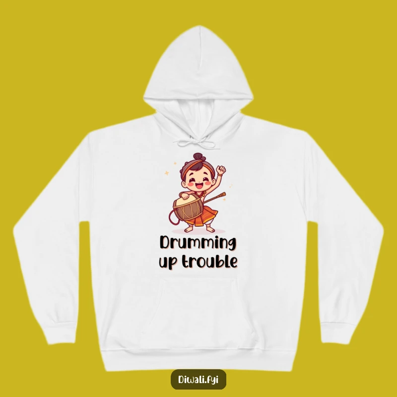 Cozy Funny Dhol Drummer Hoodie: Warm Beats, Energetic Rhythm Gift