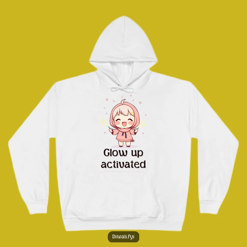 Funny Sparkler Beam Hoodie: Cozy Up with Glowing Character Happiness and Warmth