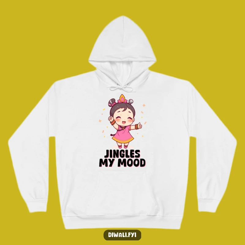 Funny Festive Hoodie: Small Character Bangles Design, Cozy Celebration Gift
