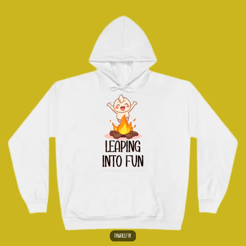 Funny Bonfire Leap Hoodie - Happy Character's Cozy Fire Jump Gift
