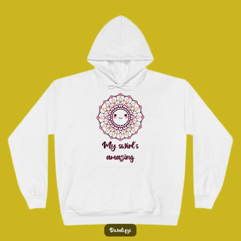 Funny Smiling Rangoli Hoodie: Cozy Colors, Hilarious Indian Vibes, Perfect Funny Gift!