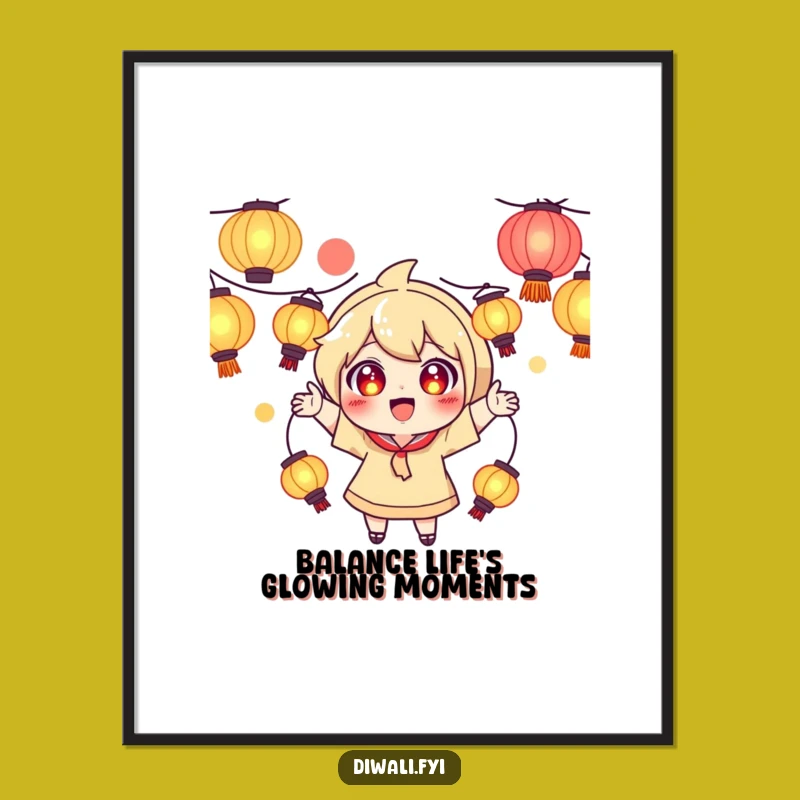 Free Printable Wall Art: Playful Lantern Juggler, Humorous Downloadable Festive Decor