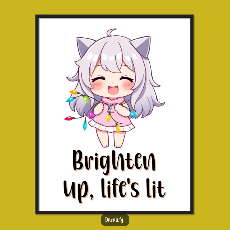 Free Printable Wall Art: Playful Character, Lights, Humorous Downloadable Decor