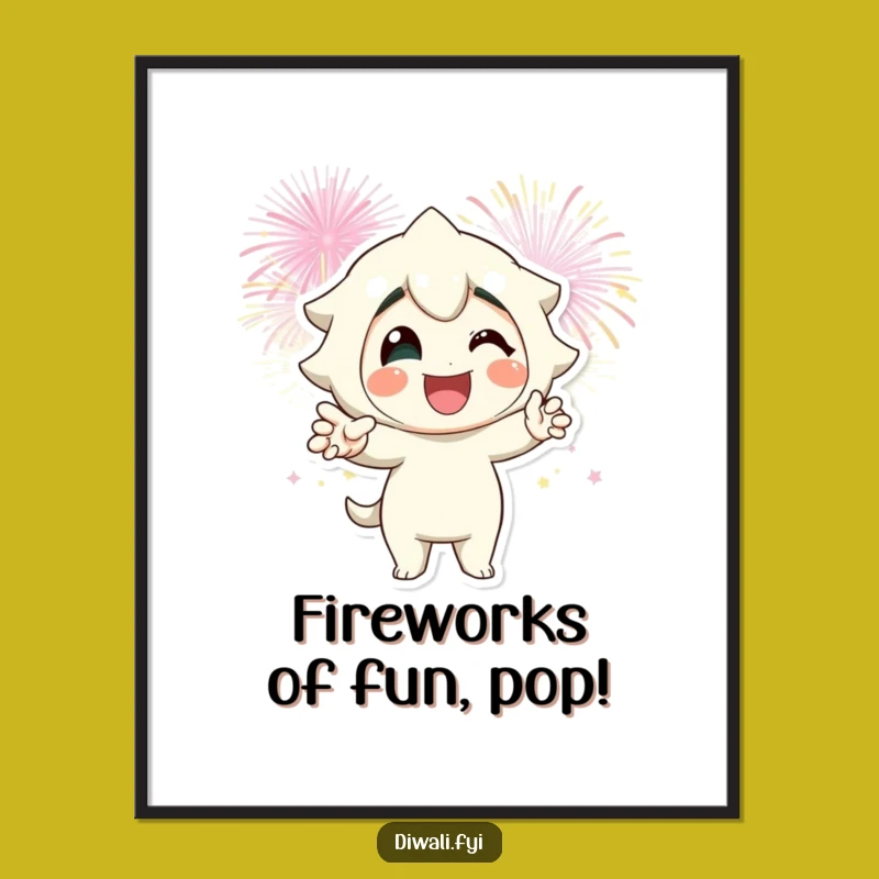 Free Printable Firework Art: Posing Character Festive Downloadable Wall Decor