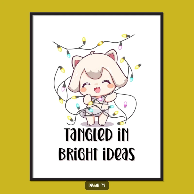 Free Printable Tangled Lights Art: Playful Downloadable Decor for Humor!