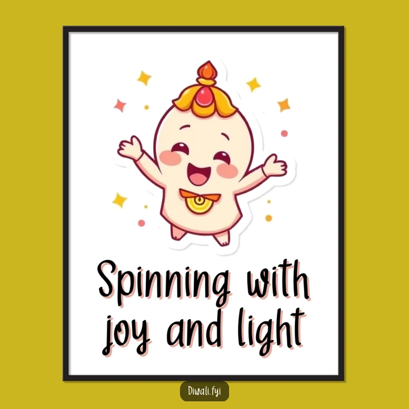 Free Printable Wall Art: Happy Diya Spin for a Vibrant DIY Home Decor