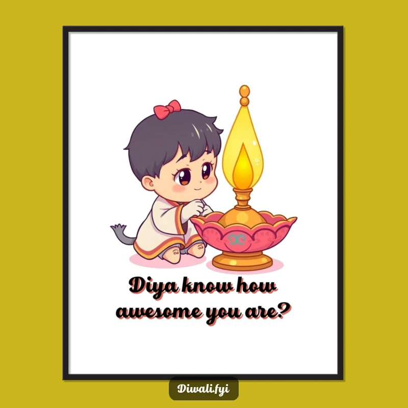 Funny Free Printable Wall Art: Curious Character & Diya Lamp Downloadable Art