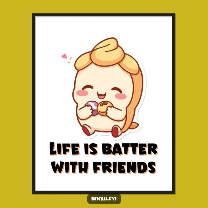 Funny Free Printable Wall Art: Giggling Pastry Shares Treat - Downloadable Decor