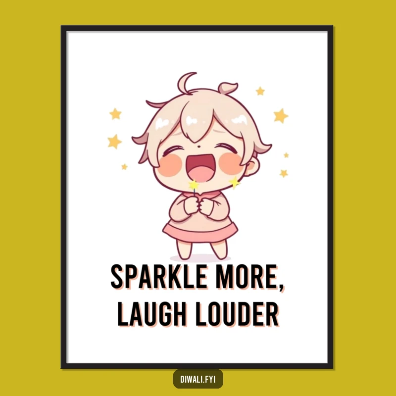 Funny Free Printable Wall Art: Laughing Character Sparkler Downloadable Art