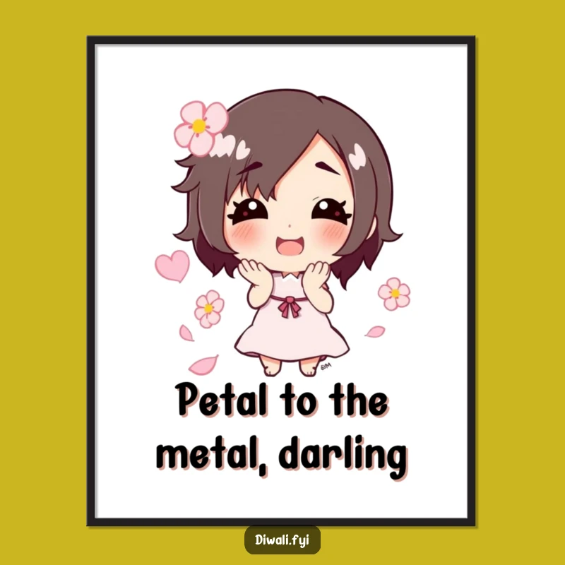 Funny Free Printable Wall Art: Smiling Petal Tossing Character, Downloadable Art for Joyful Decor