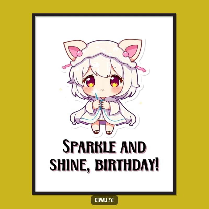 Funny Free Printable Wall Art: Sparkler Character, Quirky Downloadable Decor