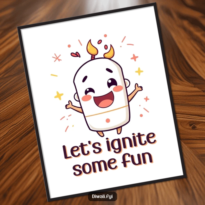 Funny Free Printable Wall Art of a mischievous firecracker character popping energetically, bringing excitement and humor to the room.
