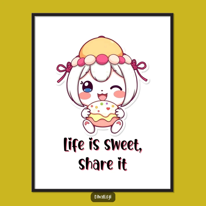 Free Printable Sweet Art: Cheerful Character Festive Treat Downloadable Wall Decor