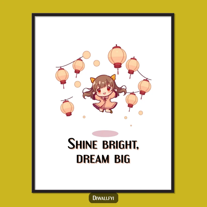 Free Printable Wall Art: Lanterns Jump Funny Celebration Decor