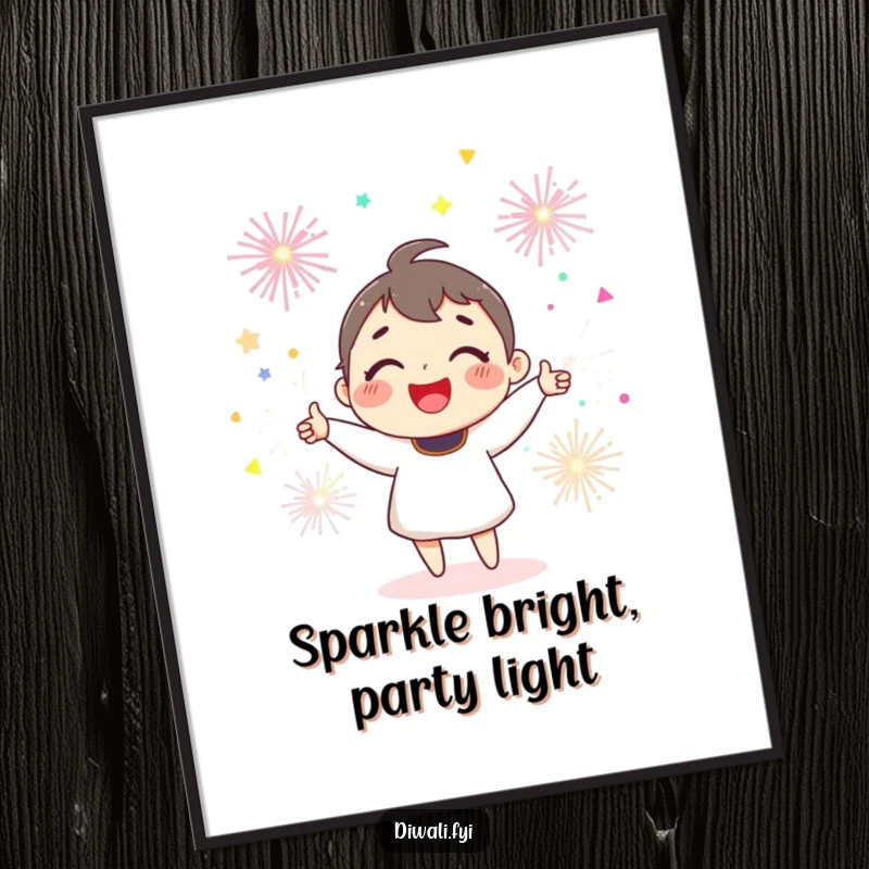 Funny Free Printable Wall Art: A character beaming with joy, skillfully juggling several vibrant, lit sparklers.