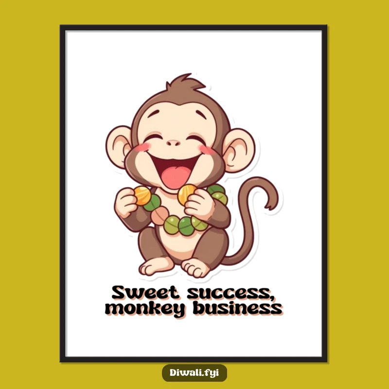 Funny Free Printable Monkey Art: Garland Sweet Treat Downloadable Decor
